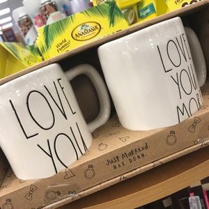Rae Dunn Love You Love You More mug set